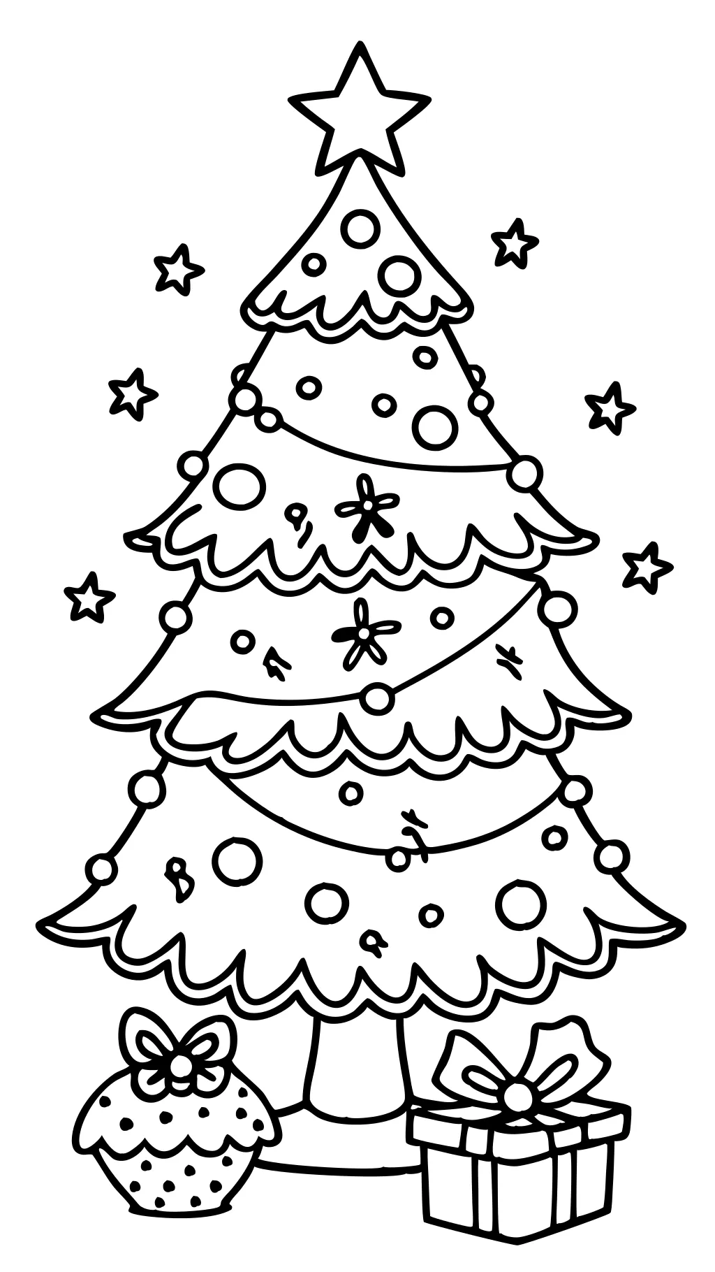 christmas tree coloring book page